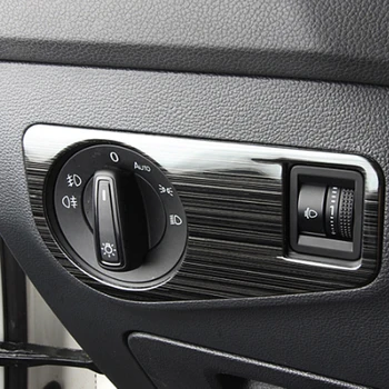 

Dashboard Headlight Control KNOB Switch Button Decoration Trim Car-covers For VW VOLKSWAGEN TIGUAN L 2017 Car-styling 3 Styles