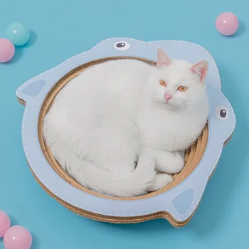 

2020 Pet Scratch Corrugated Paper Material Cat Claw Board Grinder Corrugated Paper Shark Shape Cat Scratch Board