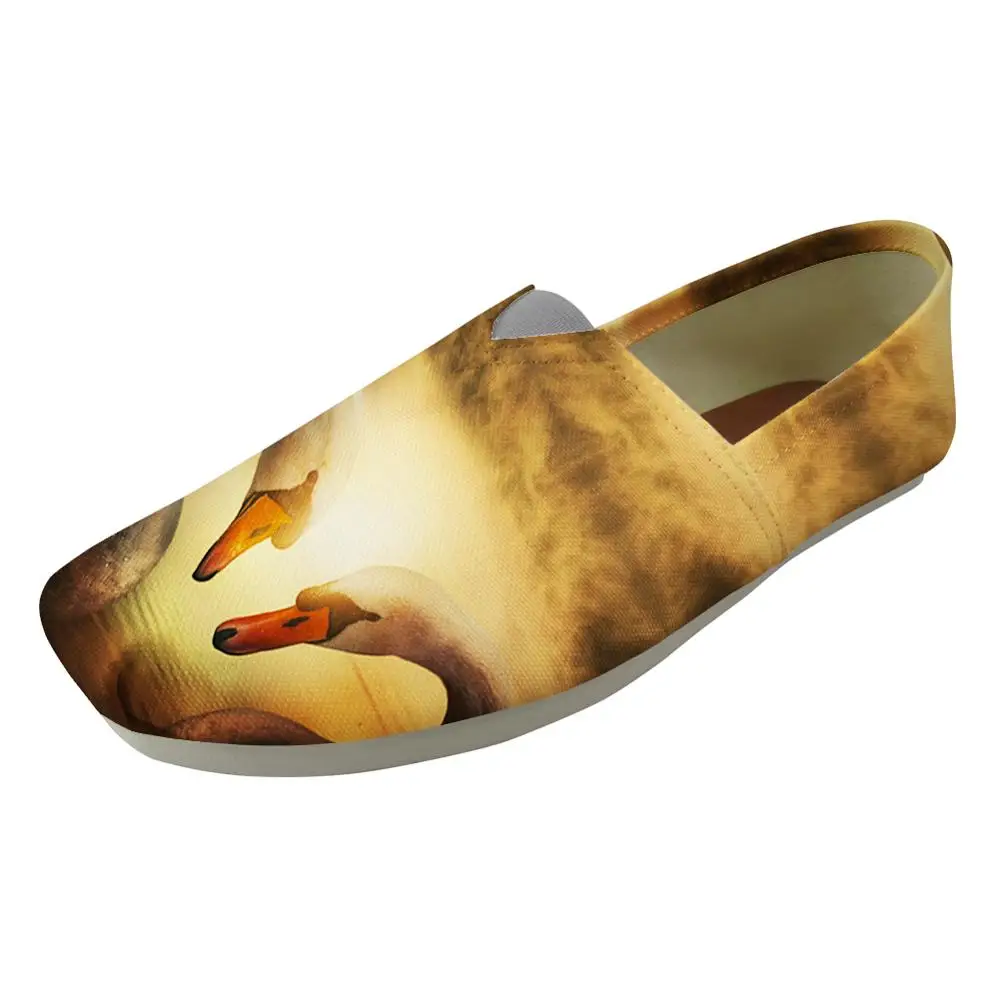 

HYCOOL Fashion Animal Swan Horse Pattern Canvas Loafers for Women Girls Breathable Slip-on Slacker Shoes Ladies Casual Footwear