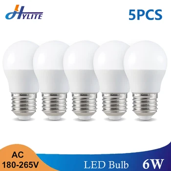 

5PCS/Lot G45 E27 LED Bulb AC 180-265V 6W CCT Dimmable Lampada Ampoule Retro Edison Indoor Home Decor Globe Ball Light