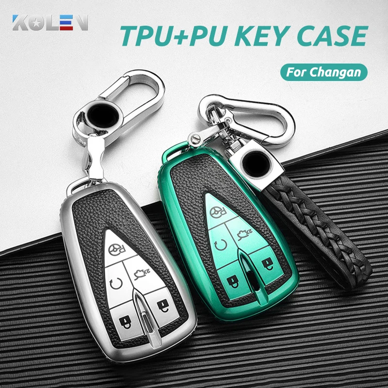 

TPU+PU Car Remote Key Case Cover For Changan CS35Plus CS55Plus CS75Plus 2019 2020 3/4/5 Buttons Auto Key Protect Holder Shell