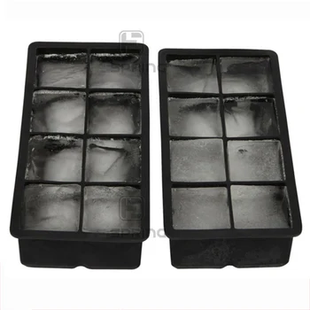 

Black 8 Big Grids Food Grade Silicone Ice Cube Maker Jumbo Large Ice Cube Square Tray DIY Mold Mould Kitchen Accessories