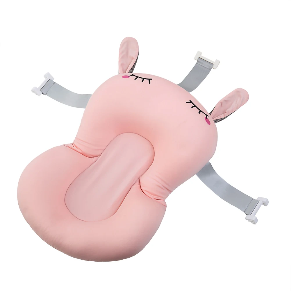 Baby Bath Seat Support Mat Foldable Baby Bath Tub Pad & Chair Newborn Bathtub Pillow Infant Anti-Slip Soft Comfort Body Cushion