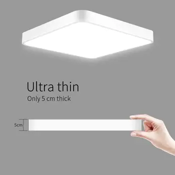 

36W Ultra Thin Square LED Ceiling Down Light Bathroom Kitchen Living Lamp Day/Warm White Dimmable
