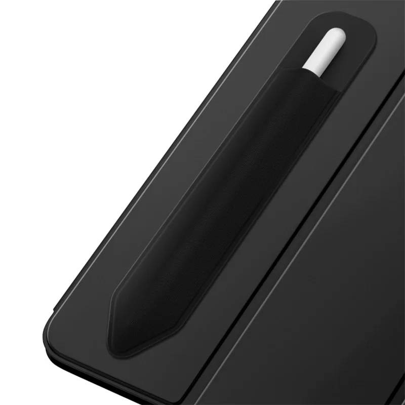 Black Пенал держатель наклейка для Apple Pencil(1st и 2nd Gen), эластичный карман карандаш кошелек из искусственной кожи клейкий рукав для Air 3 - Colors: Black