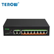 ​TEROW 10-Port Standard Full Gigabit POE Switch With Internal Power/Lightning Protection /VLAN Isolation