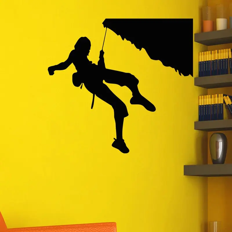 DCTAL Climbing Sticker Climbers Decal Extreme Sports Posters Vinyl Wall Decals Parede Decor Mural Climbing Sticker