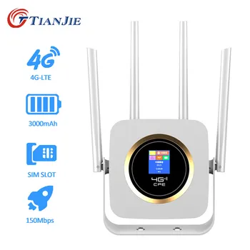 

TIANJIE 3G 4G LTE CPE 4G sim card wifi router CAT4 hotspot modem sim data wi fi battery Wireless modem External Antenna CPE