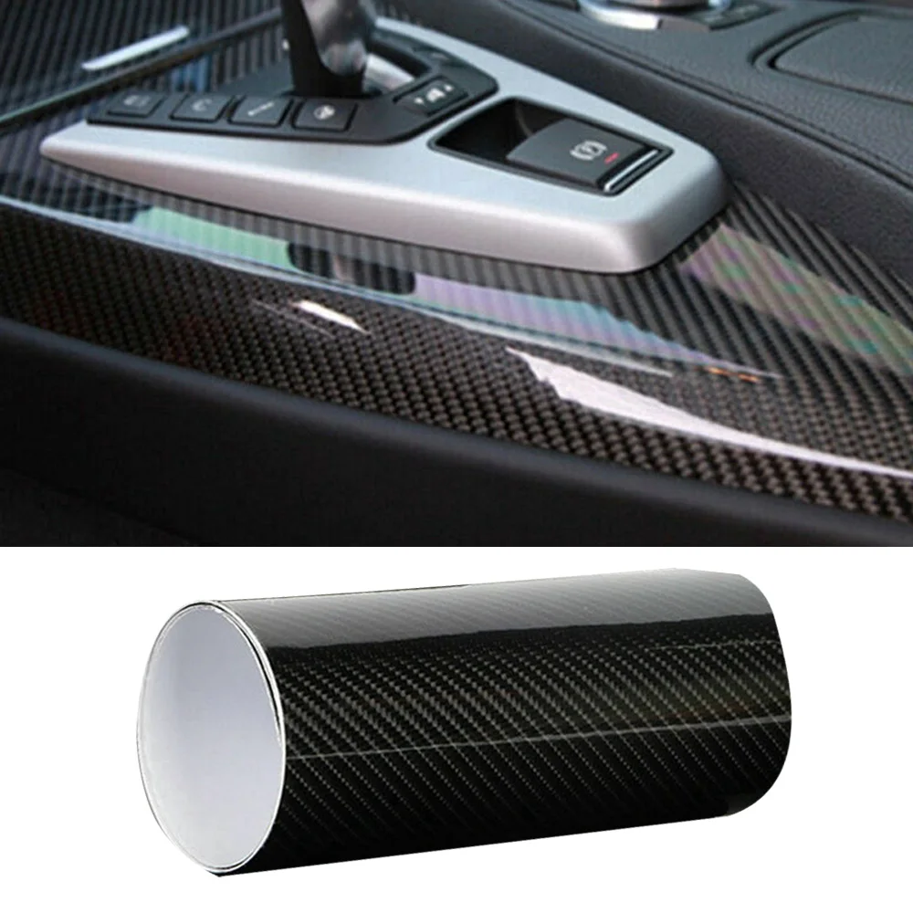 

1pc 7D Sticker Waterproof Carbon Fiber Vinyl Car Wrapping Film Decal PVC 30x152cm Exterior Accessories Car Stickers Anti-UV