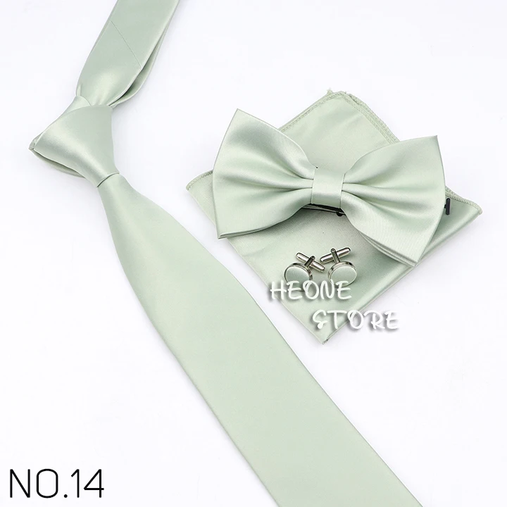 Neue Licht Einfarbige Krawatte Bowtie Set Herren Hohe Qualität Mode Schmetterling Blau Schwarz Rosa Krawatte Manschettenknöpfe Volle Set Krawatten geschenk – Detail 15