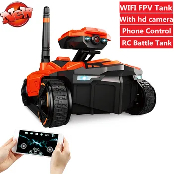 

WIFI FPV RC Tank With Wifi FPV 0.3MP HD Camera RC Robot Phone Controlled Car RC Battle Tank APP control interactive toy Kid gift