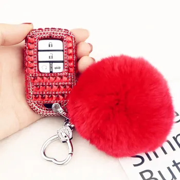 

Luxury Diamond Car Key Case Cover Shell For Honda Civic 2017 H-RV Accord Pilot CR-V City Odyssey Fit Freed Vezel Jazz 2013-2017