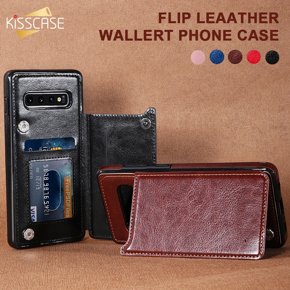 

KISSCASE Leather Flip Case For Samsung S10 Case Note10 Note10 Plus Note9 S8 Plus S9 Plus Cover For Samsung S8 S9 Wallet Pouch