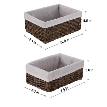 

Handmade Wicker Storage Baskets Set Woven Decorative Organizing Nesting Baskets for Bedroom Bathroom(Set of 4,Brown)