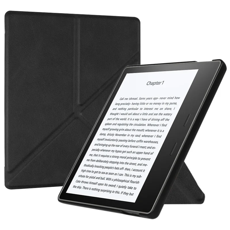 PU leather-Black Умный чехол для электронных книг Kindle Oasis 2(только выпуск 9 поколения-)-тонкий Чехол-подставка оригами с функцией автоматического сна/пробуждения - Цвет: PU leather-Black