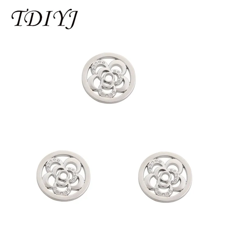 TDIYJ High Quality Alloy My Flower Coin Disc 33mm for Inchangeable DIY Frame Locket Necklace as Women Jewelry Gift 1pcs/lot | Украшения и