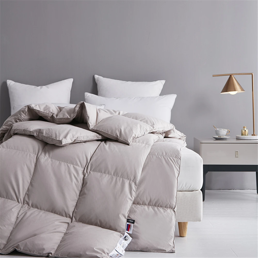 100% White Goose Down Quilt Comforter Quiilt Winter Feather Double Queen King Luxurious Hotel Collection All Season