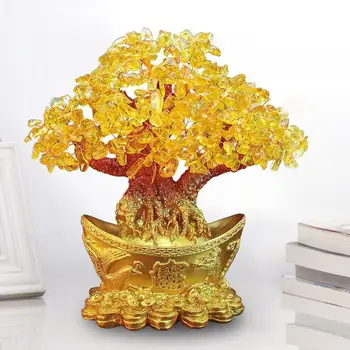 

Money Tree Ornament Gold Ingot Tree Ornament Fortune Tree Ornament Delicate Beautiful Golden Crystal Hotel Home Decoration
