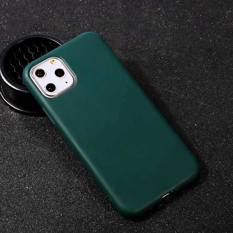 Dark Green Противоударные резиновые чехлы для телефонов для iPhone 11 Pro Max 7 8 6 6s Plus жидкий силиконовый мягкий чехол из ТПУ для iPhone XS Max XR X Case - Цвет: Dark Green