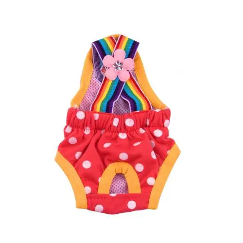 Dot Rose Red XL Физиологические штаны для домашних животных, в горошек, в полоску, женское нижнее белье для собак, гигиенические пеленки, аксессуары для домашних животных - Цвет: Dot Rose Red XL