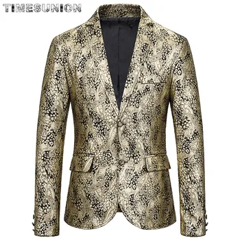

Men Blazer Jacket Cotton Occident Fashion Print Prom Suit Blazers Party Male Nightclub Slim Fit Wedding Suits for Men