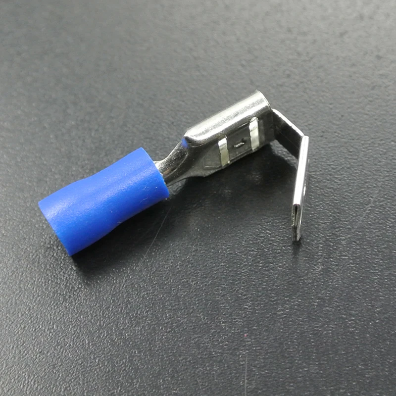 Conector de pá Fêmea Gancho Azul Isolado 100x Terminais de Conexão Elétrica Crimpagem