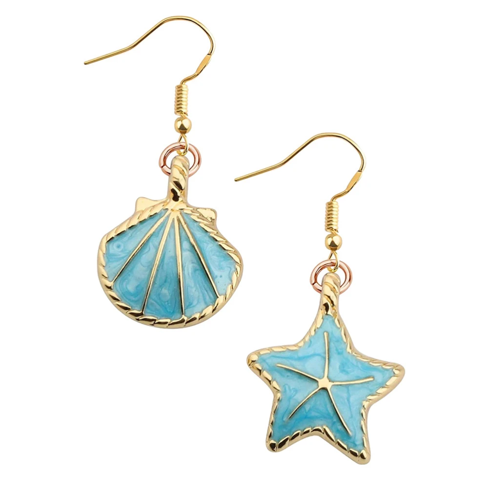 Pendientes asimétricos forma de estrella de joyería para playa, 1 par|Pendientes con forma de gota| - AliExpress