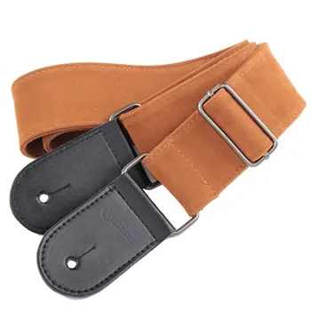 

Gs-82 Guitar Strap Leather Head Electric Bass Widened Thick Diagonal Shoulder Strap Cotton Canvas Durable Guitar Accessories