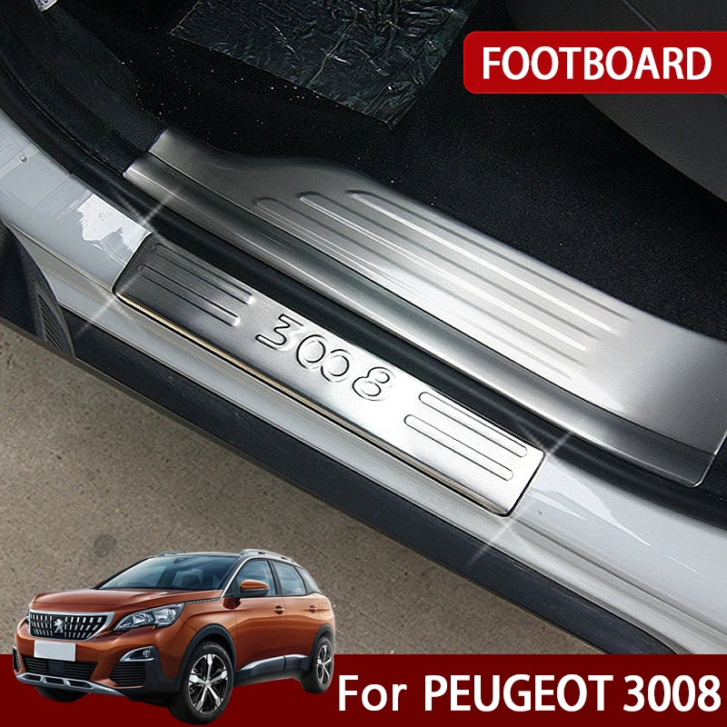 4 шт. для peugeot 3008 GT Авто из нержавеющей стали Стайлинг порога Накладка на порог двери защитная накладка