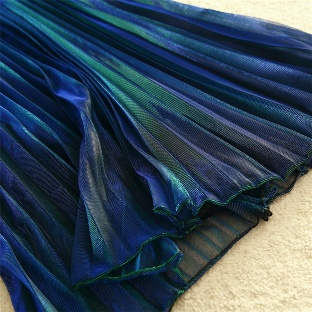 Women Fashion Pleated Skirts Shinning 003