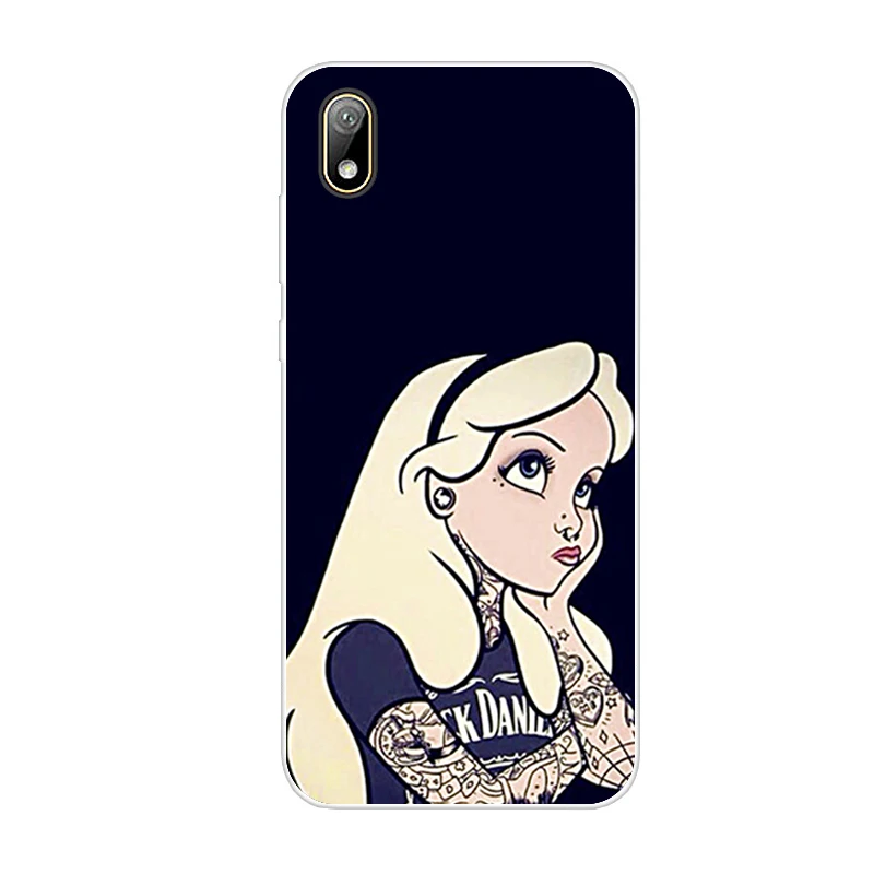 Розовый For Huawei y5 Case bumper Silicone TPU back Cover Soft Phone case For Huawei Y5 coque bumper 5.71 inch Cat flower - Цвет: Розовый
