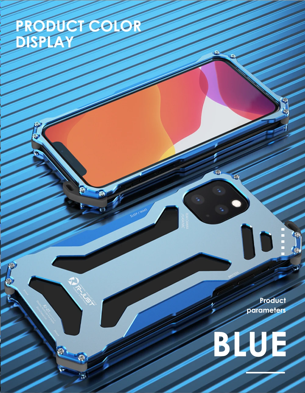 R-just Gundam Luxury Metal Armor Case For Iphone 13 12 11 Pro Max Protect Cover For Iphone X Xr Xs 7 8 Max Hard Shockproof Coque clear iphone 12 case