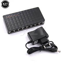 8 сетевые порты коммутатор для высокоскоростной сети Ethernet 10/100 Мбит/с ЕС/США Plug RJ-45 LAN Hub MDI Full/Half Duplex Ethernet умный коммутатор