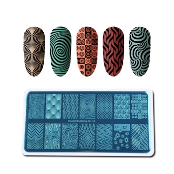 

BeautyBigBang XL-016 Geometric Theme Irregular Pattern Rectangle Nail Stamping Plate For Manicure
