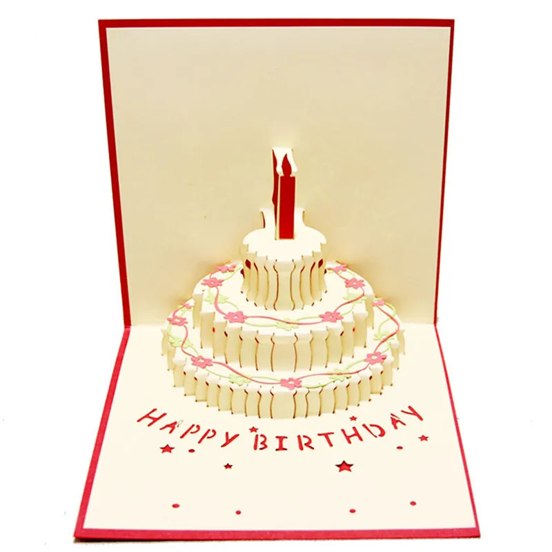 Popcards Pop-Up Cards - Gâteau avec bougie Joyeux anniversaire