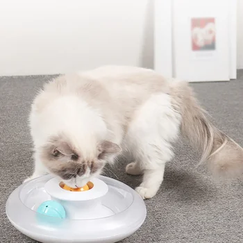 

Kitten Interactive Cat Toy Funny Cat Toy Ball Cat Tower Cat Supplies Cats Turntable Toys Amusement Disk Base New Style Toys