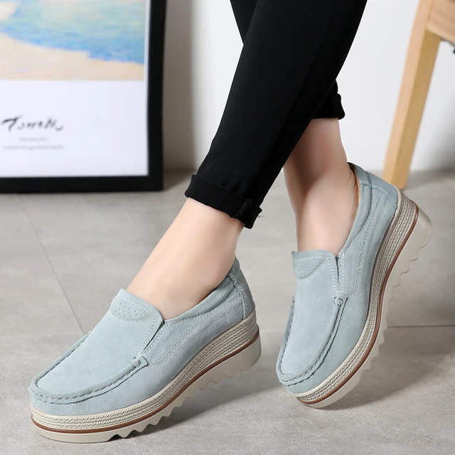 Zapatos Planos de Terciopelo con Plataforma para Mujer, Mocasines sin ni Cordón, Moda Femenina en Calzado Casual, Primavera 2022| Zapatos de mujer| - AliExpress