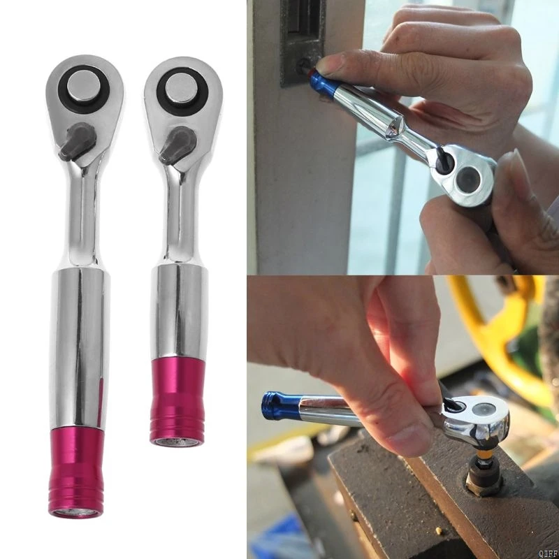 1/4" Mini Torque Ratchet Wrench 85mm/100mm Socket Wrenches Repair Tool For Vehicle Bicycle Bike