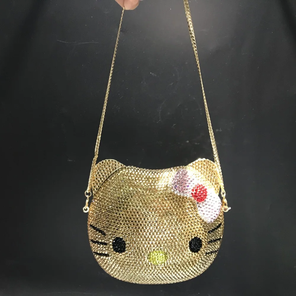 Ручная работа, стразы KT Cat, сумка для женщин, роскошные сумки, женские сумки, дизайнерские женские ручные сумки, Hello Kitty, алмазная сумка-мессенджер