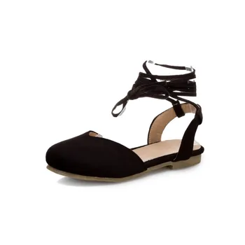 

Big Size Sweet lace up sandals summer flat sandals ladies women shoes woman