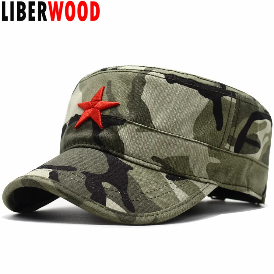 LIBERWOOD New Army Cadet Corps Hat red star Plain Baseball Cap Casual Flat Top hats cap Peaked Hats For Men Women summer | Аксессуары