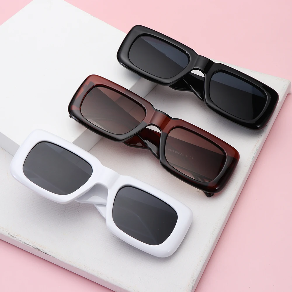 Retro Gradient Rectangle Sun Glasses Wide Leg Square Sunglasses for Women Men Hip Hop UV400 Eyewear Shades kids Helmet Motorcycle