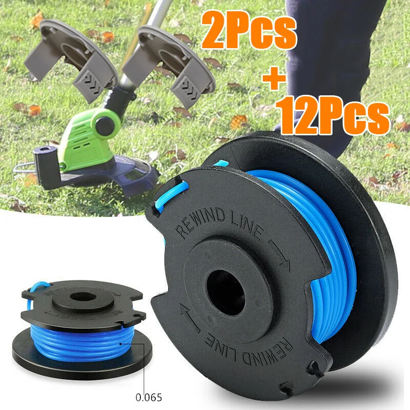 

12pcs Lawn Mower Trimmer Line Replacement Part RLT5027 RLT6030 RLT6130 0.065 Inch Spool Covers Tool Parts