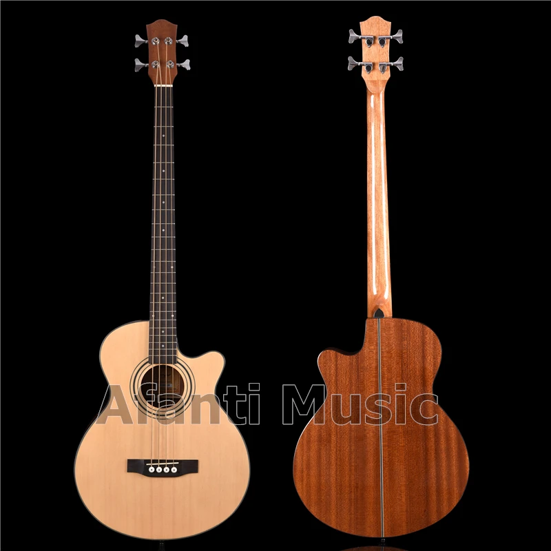 Afanti Music 4 strings Bass wood guitar Spruce top / Sapele Back & Sides Bass Acoustic guitar (WY-058X)