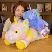 

40-60CM Licorne Rainbow Unicorn Animal Crossing Plush Toy Pillow Fabric Soft and Comfortable Home Decoration Christmas Day Gifts