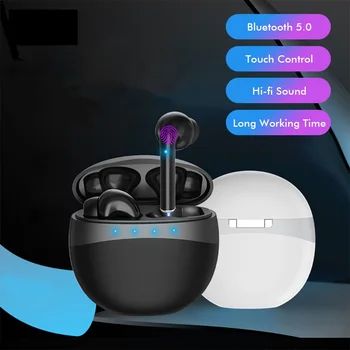 

TWS Bluetooth Earphones Wireless Earbuds 9D Stereo Sport Running Waterproof Headphones Touch Control Headsets with Charging Box