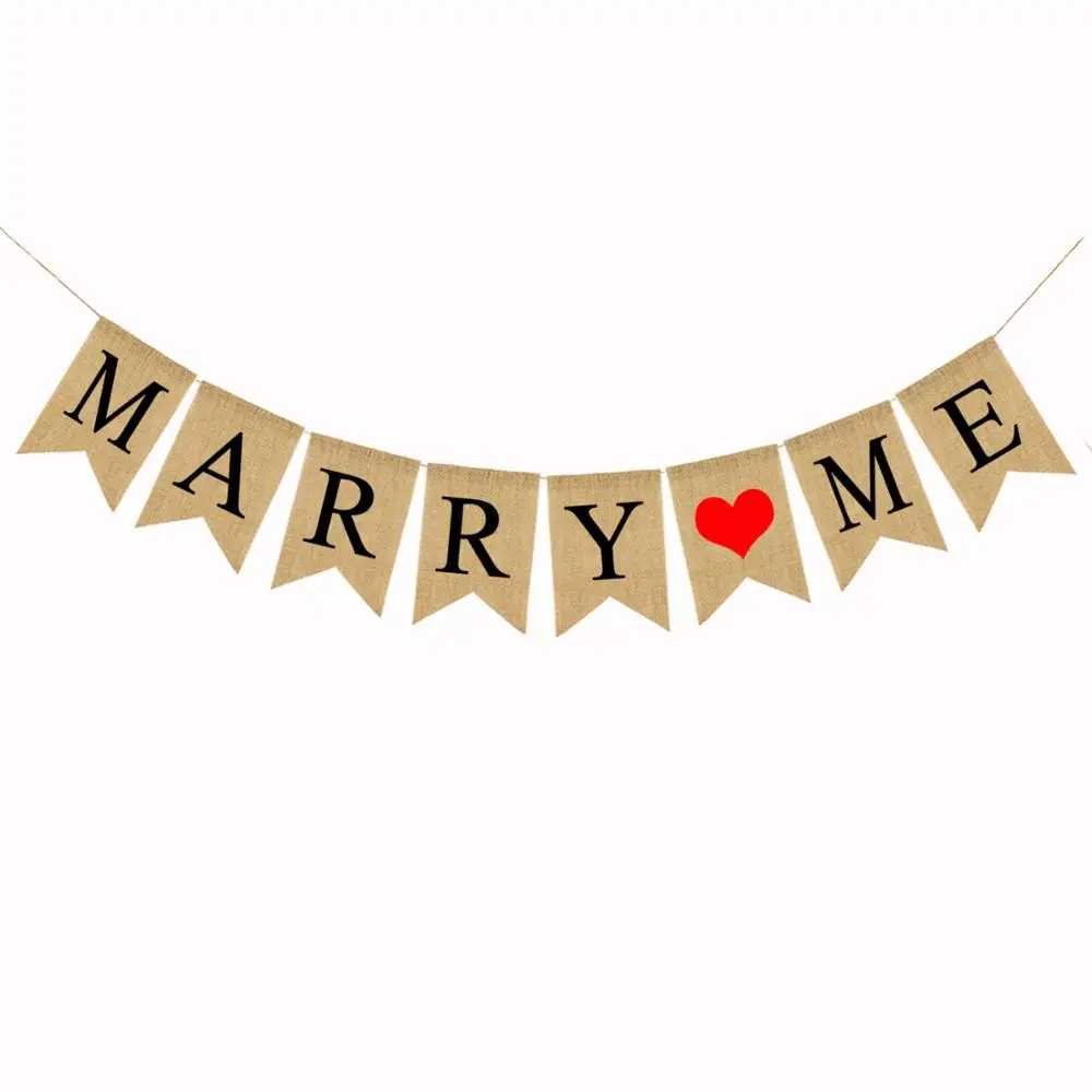 Свадебный джутовый баннер с надписью вы выйдете за меня свадебные флаги