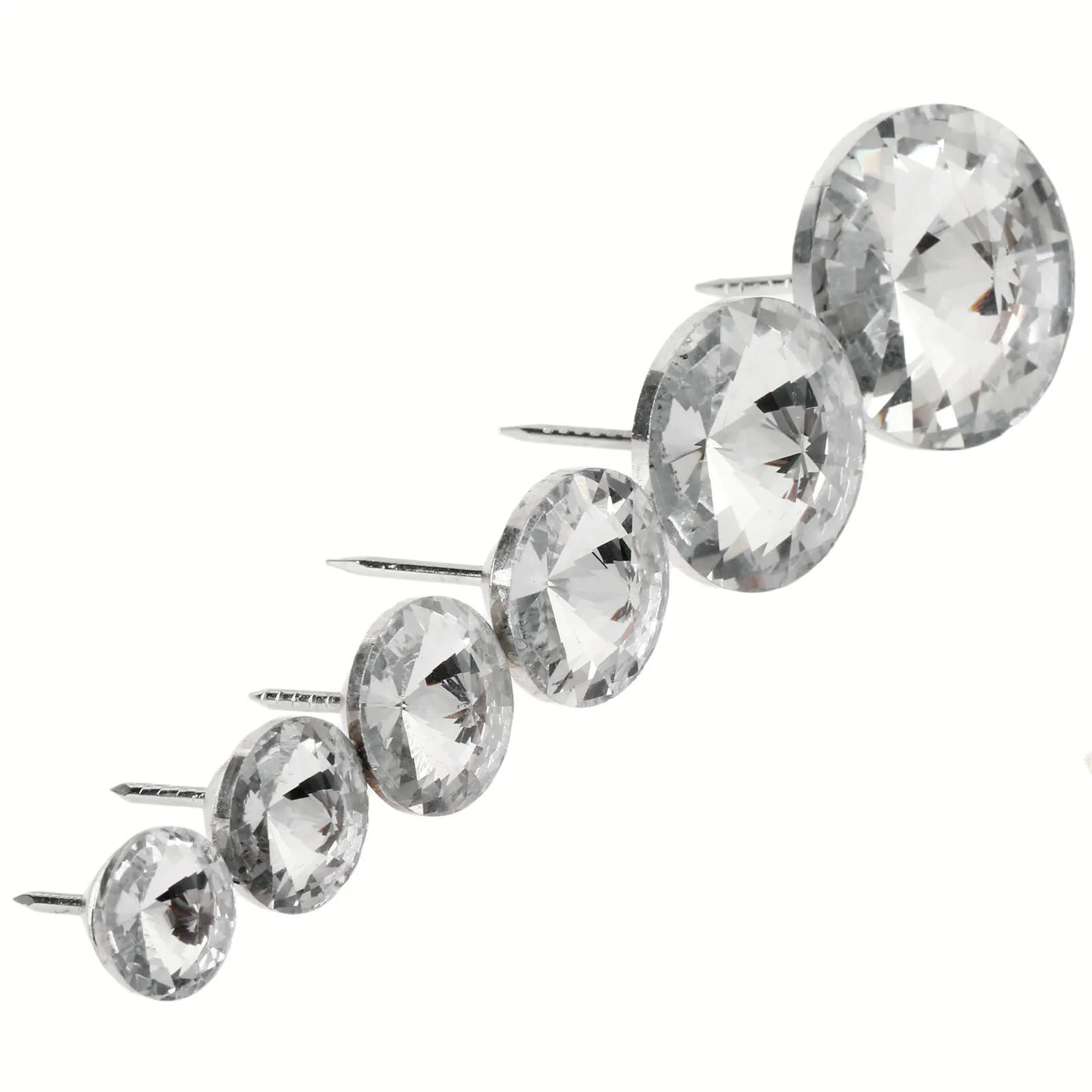 10pcs Crystal Upholstery Nails Diamond Buttons Decorative Tacks Studs Pins 14/16/18/20/25/30mm Craft Headboard Leather Sofa Bag afbeelding