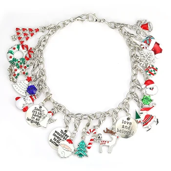 

1set Christmas Charms Pendant Beads for Jewelry Making DIY Bracelet Earrings Xmas Gift Tree Elk Santa Claus Snowman Ornaments