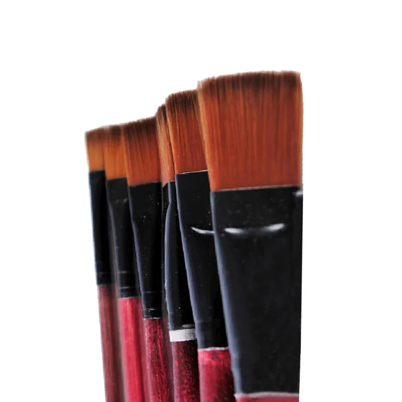 6 unids/set arte artista suministros de Nylon marrón pintura pinceles suministros DQ-Drop
